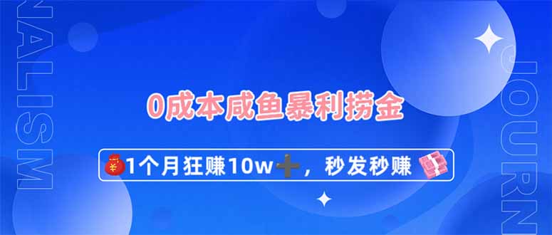 （14257期）0成本闲鱼暴利捞金，1个月狂赚10W+，秒发秒赚新玩法-网创小站
