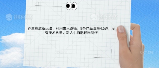 AI养生赛道新玩法,10条作品涨粉5.2W,操作简单,新人小白能轻松制作-网创小站