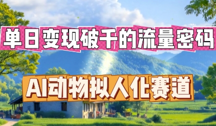 单日变现破k的流量密码，AI动物拟人化赛道-网创小站