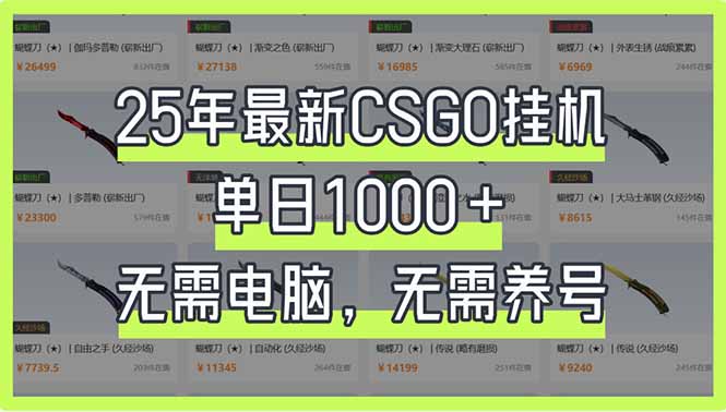（14178期）25年最新CSGO挂机系统，单日1000+，无需电脑，无需养号，0基础可上手-网创小站
