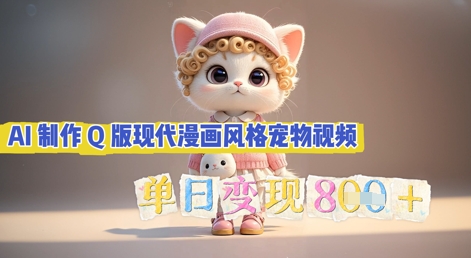 AI制作Q版现代漫画风格宠物视频,单日变现几张-网创小站
