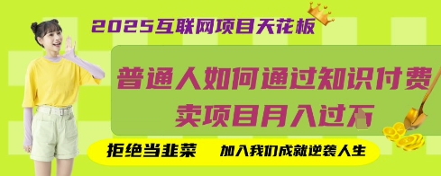 2025互联网项目天花板，普通人如何通过知识付费卖项目月入过W，拒绝当韭菜【揭秘】-网创小站