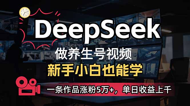 (14199期)小白用DeepSeek做养生号,一条作品涨粉5万+,单日收益上千-网创小站