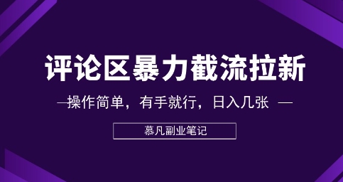 评论区暴力截流拉新：捡钱项目，操作简单，有手就行，日入几张-网创小站
